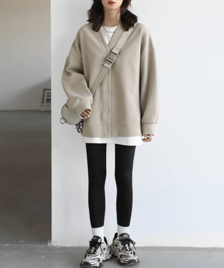 oversized v-neck cardigan / 2color　hm2604