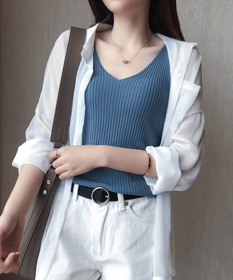 rib knit camisole / 8color　hm2902