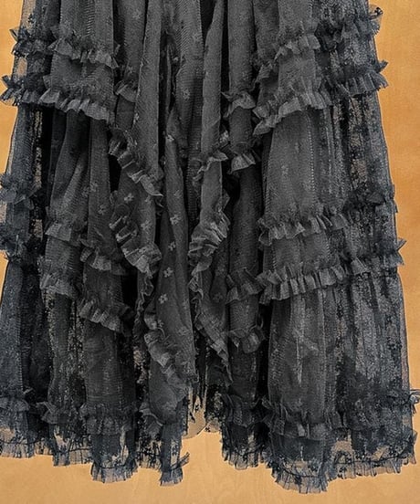 sheer tiered skirt / 2color　hm2272