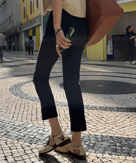 semi-flared denim pants / 2color　hm1300