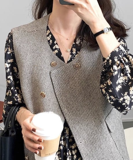 double breasted vest / 2color　hm2593