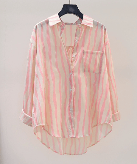 striped button shirt / 2color　hm2519