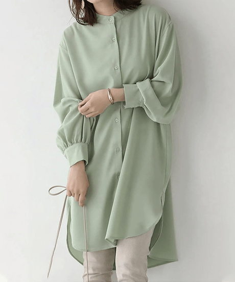band collar shirt / 5color　hm2884