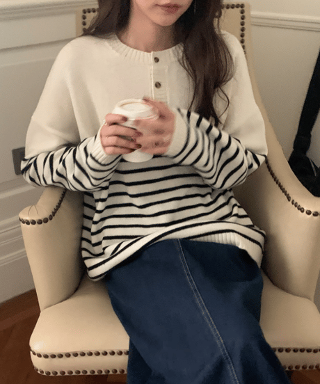 stripe knit top　hm2665