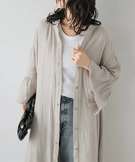 relaxed shirt dress / 4color　hm2955