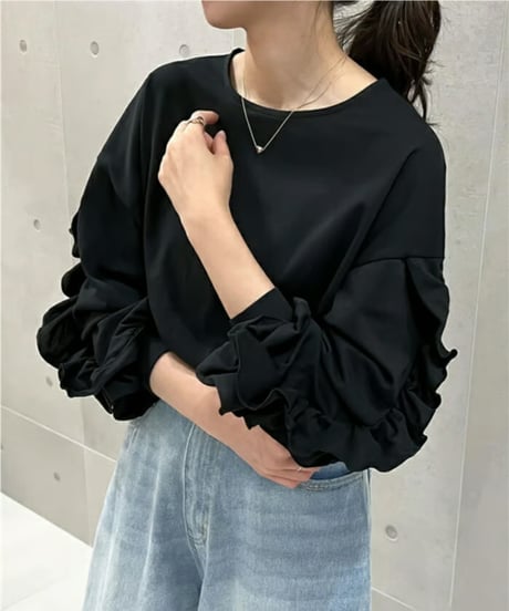 ruffle sleeve pullover / 2color　hm2658