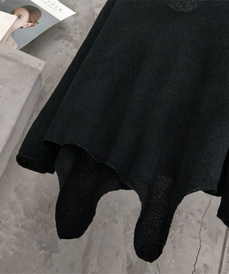 large v-neck sweater / 2color　hm1023