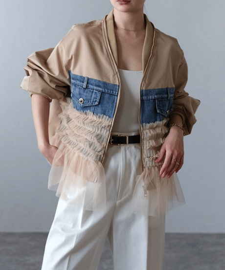 tulle mix blouson / 3color　hm2820