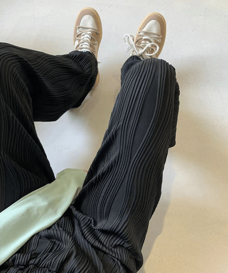 wave pleats pants / 3color　hm2290