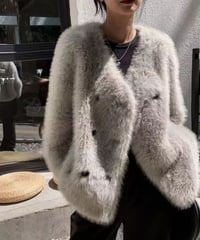 fake fur double coat / 4color　hm1796