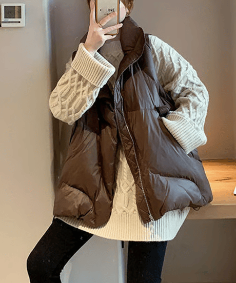 oversized padded vest / 3color　hm2720