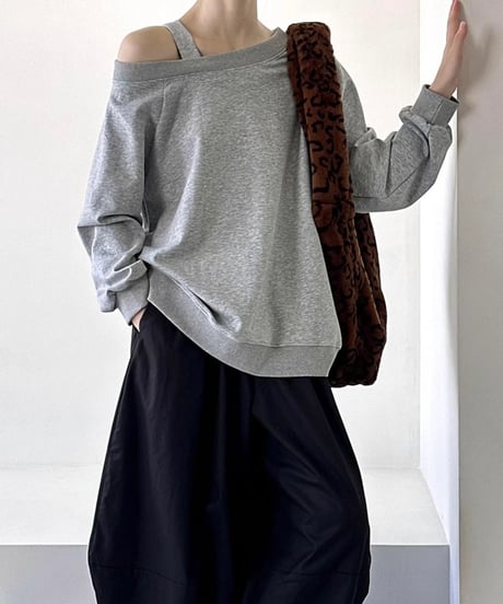 one shoulder loose top / 3color　hm1708