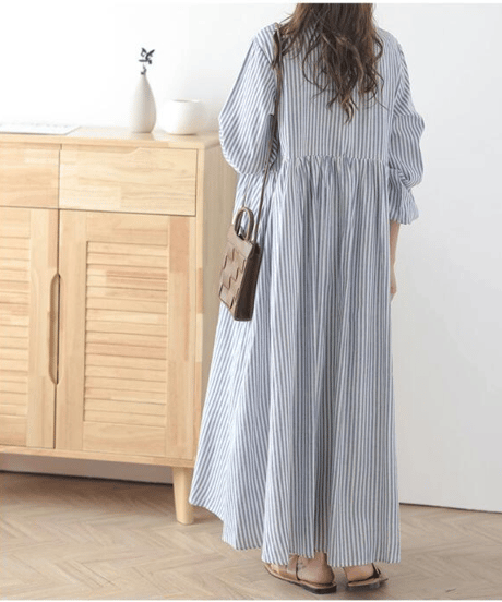 striped shirt dress / 3color　hm2926
