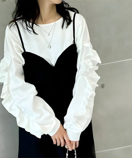 ruffle sleeve pullover / 2color　hm2658
