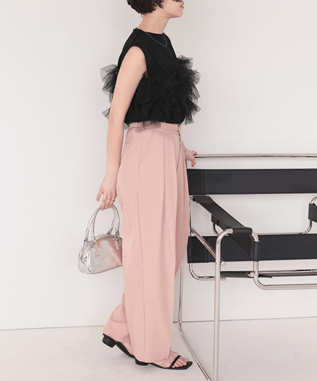 tulle frill top / 3color　hm2984