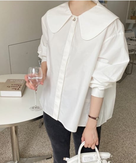 large collar blouse / 2color　hm2852