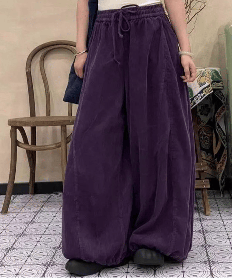 corduroy balloon pants / 4color　hm2731
