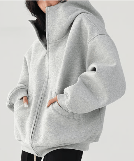 high neck zip hoodie / 2color　hm2745