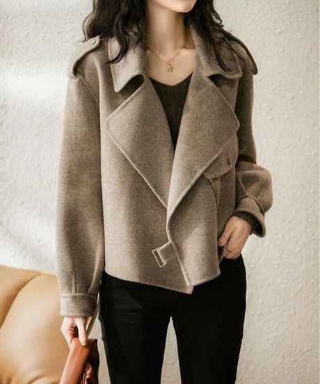 double collar short coat　hm2621
