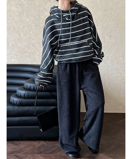 relaxed strip hoodie / 2color　hm2060