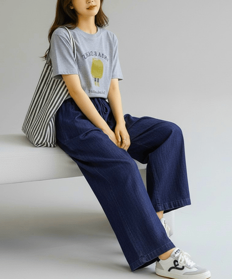 denim wide pants　hm2890
