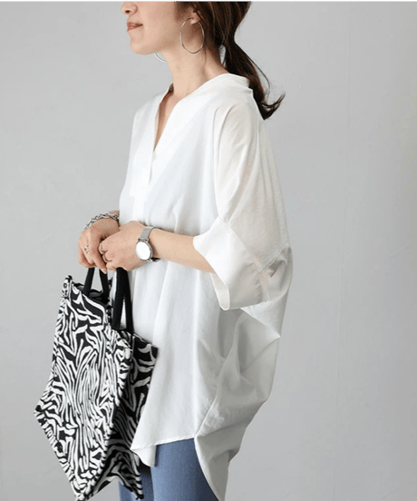 v-neck loose shirt / 8color　hm2893