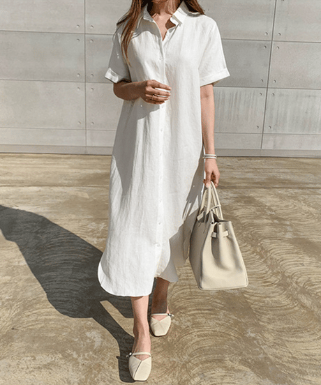 belted shirt dress / 3color　hm2982