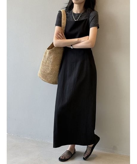 back tie jumperskirt / 2color　hm2281