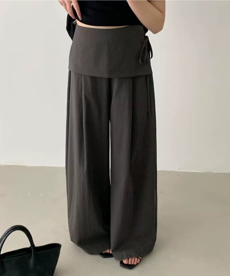 layered ribbon pants / 3color　hm2235