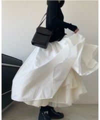 long double flare skirt / 2color　hm2004