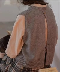 twisted knit vest / 3color　hm2530