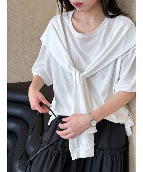 tie detail t-shirt / 3color　hm2273