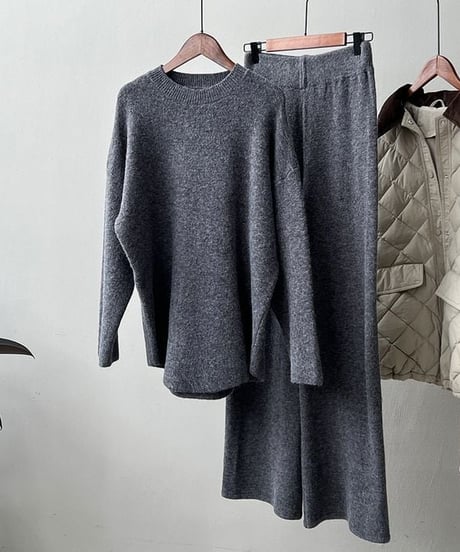 knit tops & pants set / 3color　hm1863