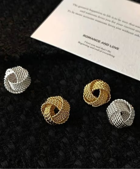 braided stud pierce / 2color　hm2139
