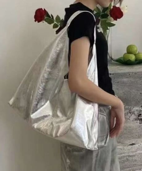 metallic tote bag / 3color　hm1570