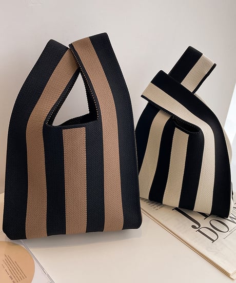 striped market bag / 2color　hm1336