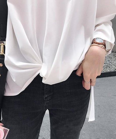 twist chiffon blouse / 3color　hm2896