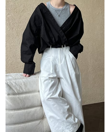 cross wrap shirt / 2color　hm2056