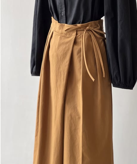 waist ribbon tuck wide pants / 3color　hm1716
