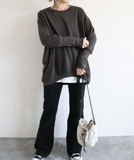long ribbed sweatshirt  / 19color　hm2641