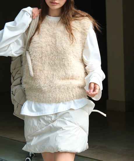 fluffy wool vest / 2color　hm1707