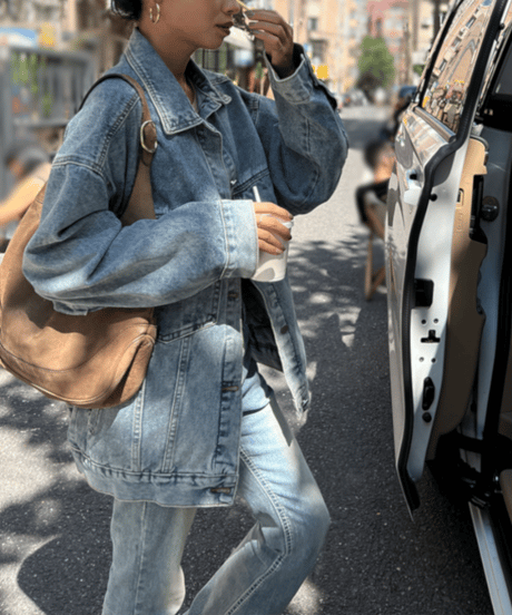 oversized denim jacket　hm1264