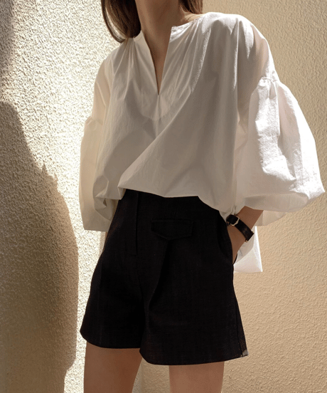 skipper loose blouse / 2color　hm2931