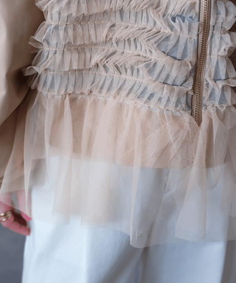 tulle mix blouson / 3color　hm2820