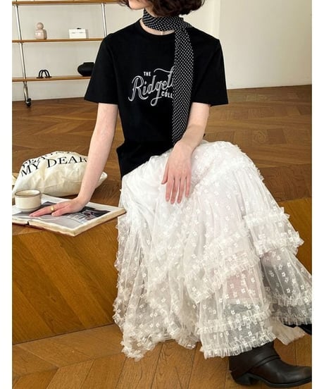sheer tiered skirt / 2color　hm2272