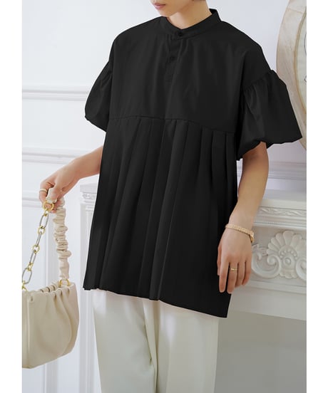 pleated tunic shirt / 5color　hm2961