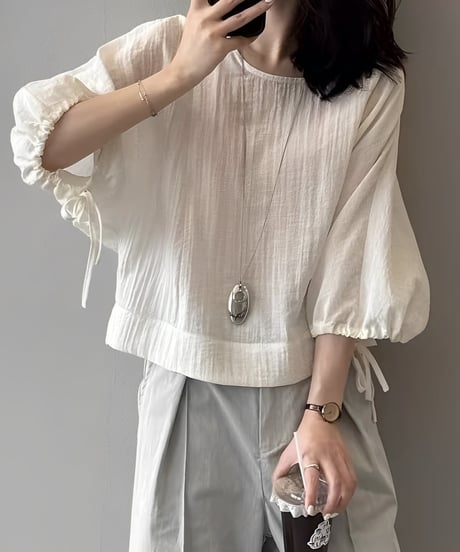 loose cotton blouse / 4color　hm2325