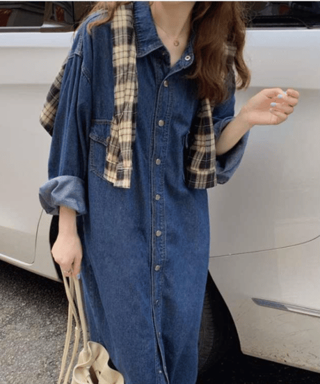 denim shirt dress　hm2917