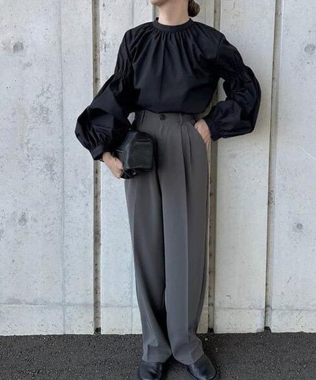 stand collar blouse / 4color　hm2526