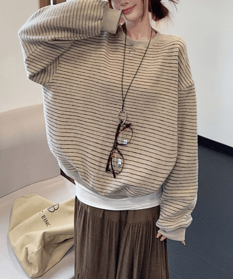 stripe knit top / 2color　hm2622
